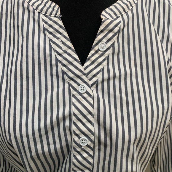 4/$15 Tommy Hilfiger Navy and White Striped Button Down Shirt Dress - Picture 2 of 7